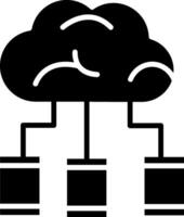Cloud Service Glyph Icon vector