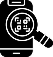Qr Scan Glyph Icon vector
