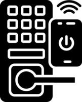 Smart Door Glyph Icon vector