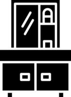 Vanity Table Glyph Icon vector