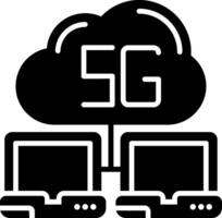 Cloud Server Glyph Icon vector