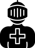 Crusader Glyph Icon vector