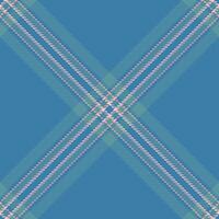 Quilted tartan pattern check, plank fabric textile . Scrap texture plaid seamless background in cyan and red colors. vector