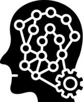 Deep Learning Glyph Icon vector