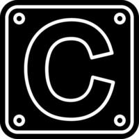 Letter C Glyph Icon vector
