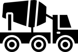 Mixer Truck Glyph Icon vector