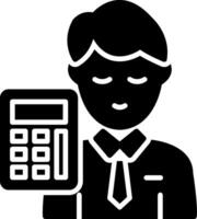 Accountant Glyph Icon vector
