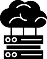 Cloud Server Glyph Icon vector