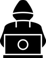 Hacker Glyph Icon vector