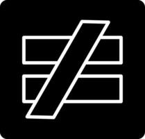 Not Equal Glyph Icon vector