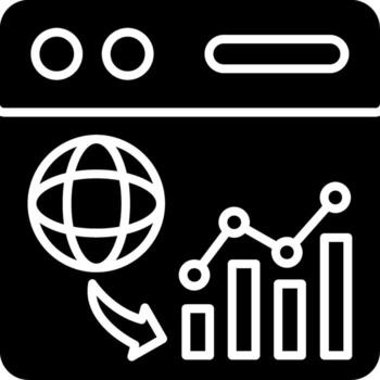Web Analytics Glyph Icon vector