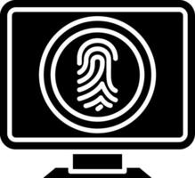 Thumb Fingerprint Glyph Icon vector