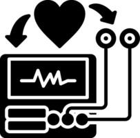 Electrocardiogram Glyph Icon vector