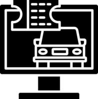 Electronic Ticket Glyph Icon vector
