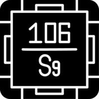 Seaborgium Glyph Icon vector