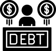 Debt Glyph Icon vector