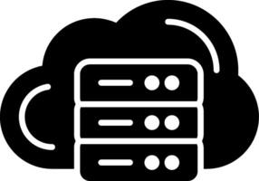 Cloud Database Glyph Icon vector