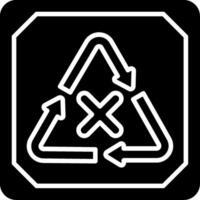Do Not Recycle Glyph Icon vector