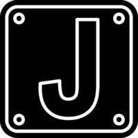 Letter J Glyph Icon vector