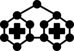 Glucose Molecule Glyph Icon vector