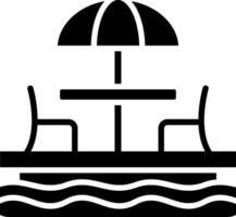 Beach Chair Glyph Icon vector