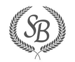 Initial letter S and B, SB monogram logo design with laurel wreath. Luxury calligraphy font. vector