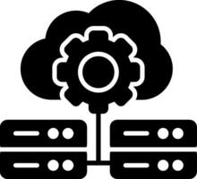 Cloud Server Glyph Icon vector