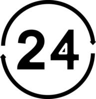 24 Hours Glyph Icon vector