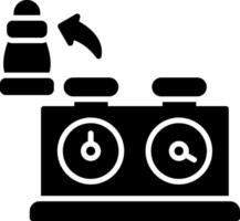 Chess Clock Glyph Icon vector