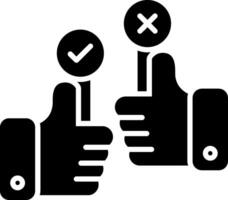 Yes Or No Glyph Icon vector