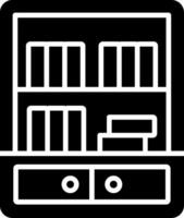 Bookshelf Glyph Icon vector