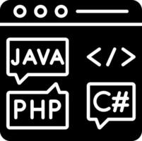 coding language Glyph Icon vector