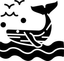 Whale Glyph Icon vector