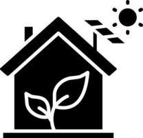 Eco Home Glyph Icon vector