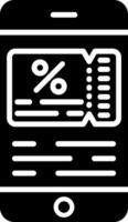 Discount Voucher Glyph Icon vector