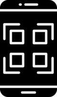 Qr Code Glyph Icon vector