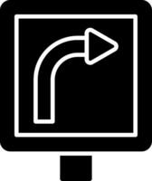 Right Bend Glyph Icon vector