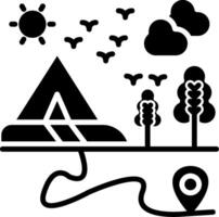 Route Glyph Icon vector