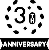 30th Anniversary Glyph Icon vector