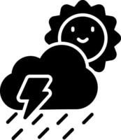 Cloudy Glyph Icon vector