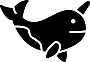 Narwhal Glyph Icon vector