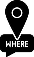 Where Glyph Icon vector