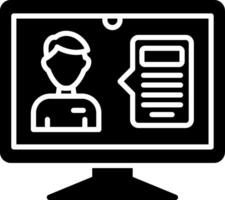 Online Interview Glyph Icon vector