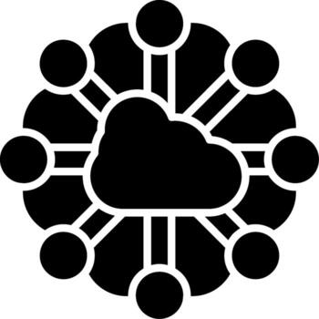Cloud Computing Glyph Icon vector