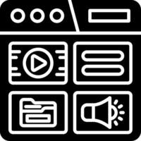 Multimedia Glyph Icon vector