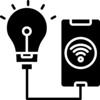 Smart Bulb Glyph Icon vector