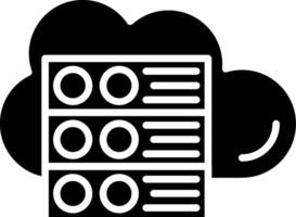 Cloud Server Glyph Icon vector