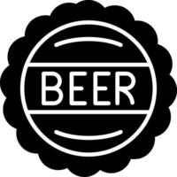 Beer Cap Glyph Icon vector