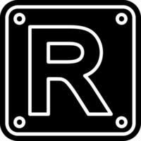 Letter R Glyph Icon vector