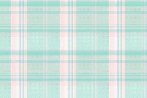 Copy space textile check fabric, give seamless pattern background. Infinity tartan plaid texture in teal and misty rose colors. vector